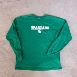 2000s Anvil Michigan State Spartans green long sleeve shirt Size L
